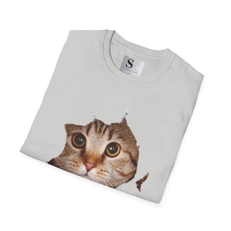 "Peek-a-Boo Kitty" T-Shirt - Cute Cat Graphic Tee