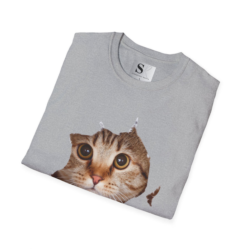 "Peek-a-Boo Kitty" T-Shirt - Cute Cat Graphic Tee