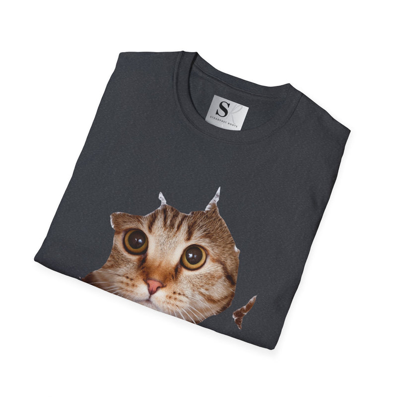 "Peek-a-Boo Kitty" T-Shirt - Cute Cat Graphic Tee