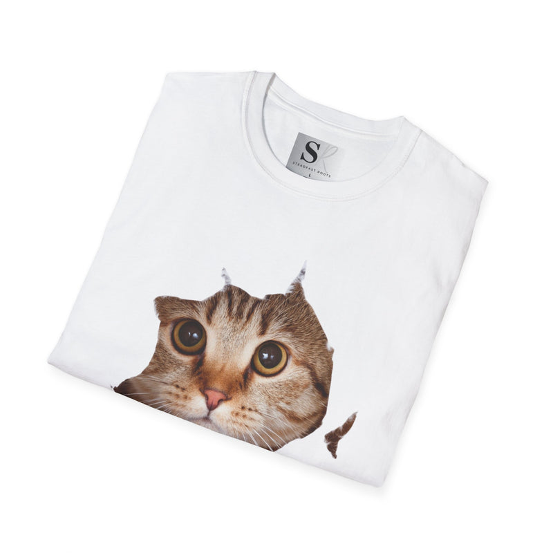 "Peek-a-Boo Kitty" T-Shirt - Cute Cat Graphic Tee