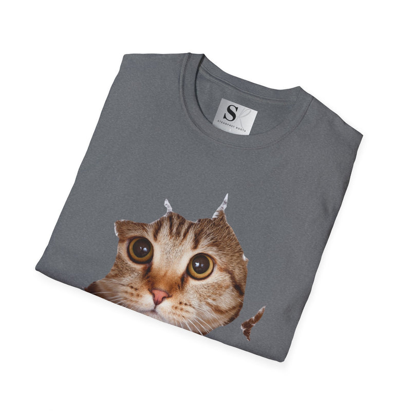 "Peek-a-Boo Kitty" T-Shirt - Cute Cat Graphic Tee