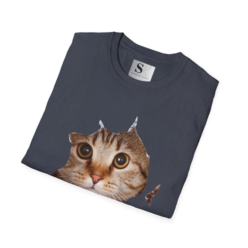 "Peek-a-Boo Kitty" T-Shirt - Cute Cat Graphic Tee